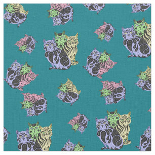 Tecido O gato/gatinho populares, edredão, quilters