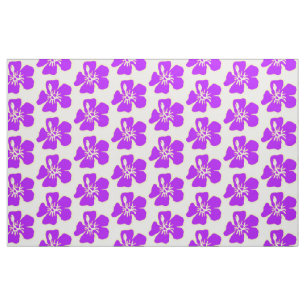 Tecido O hibiscus roxo floresce Luau havaiano tropical