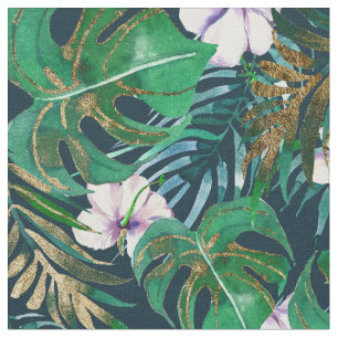 Tecido O monstro Dourado do Lilac verde tropical sae