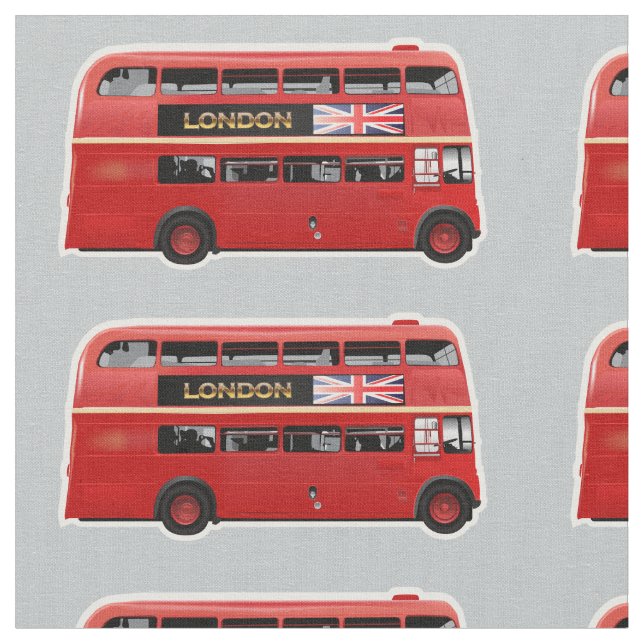 Tecido O ônibus do vermelho de Londres (Detalhe)