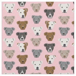 Tecido O padrão do cão é rosa para as faces