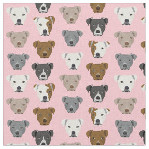 Tecido O padrão do cão é rosa para as faces