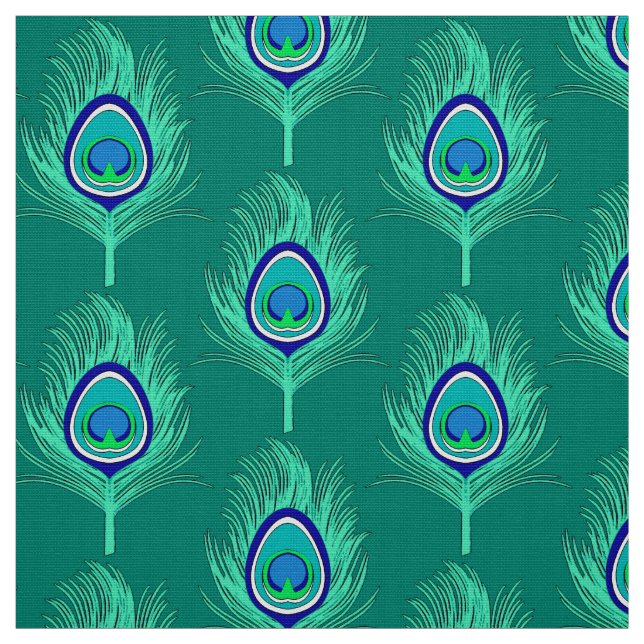 Tecido O pavão empluma-se, Aqua na turquesa/pavão (Modelo)