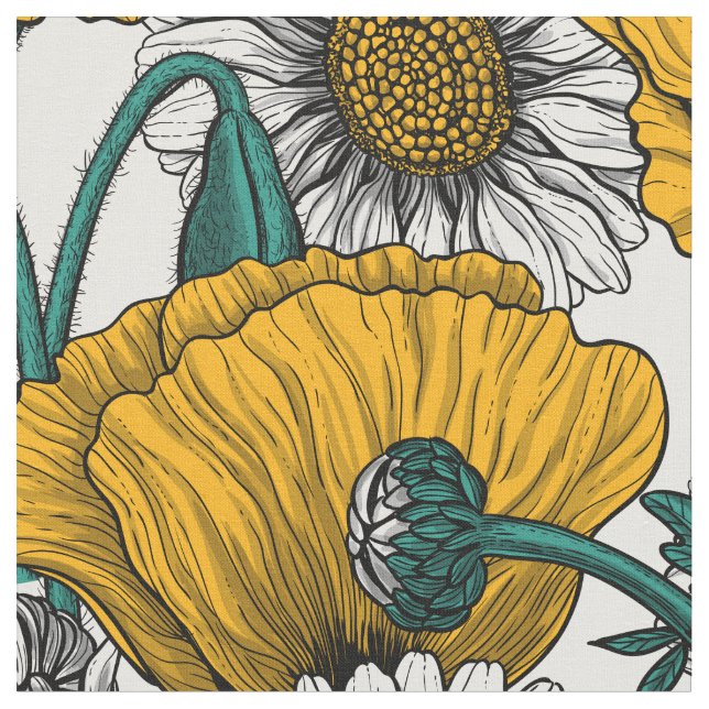 Tecido O prado em amarelo (Detalhe)