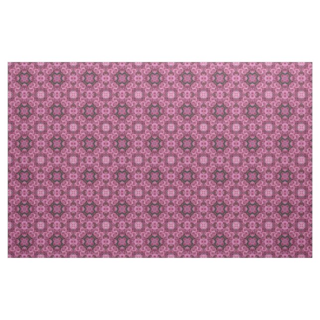 Tecido O rosa inchado floresce o caleidoscópio (Jarda)