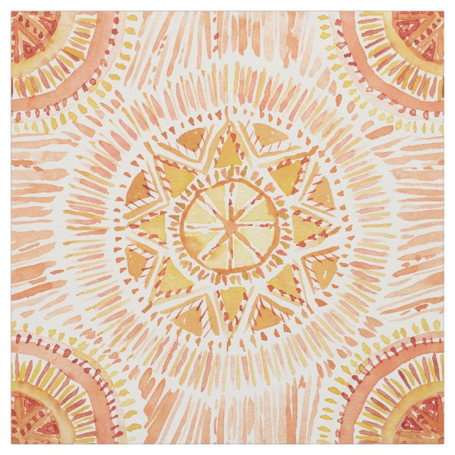Tecido O SOL IRRADIA a aguarela da mandala (Modelo)