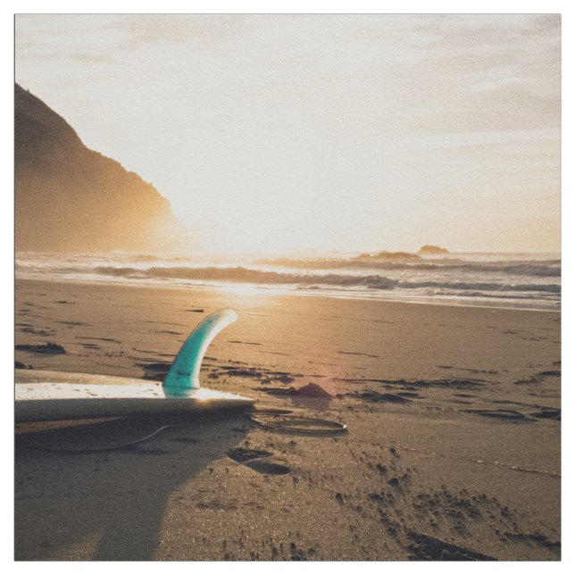Tecido O surf temático, prancha coloca no Sandy Beach (Modelo)
