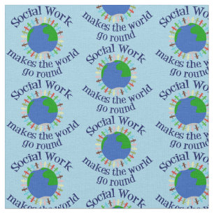 Tecido O trabalho social inspirador faz o mundo girar