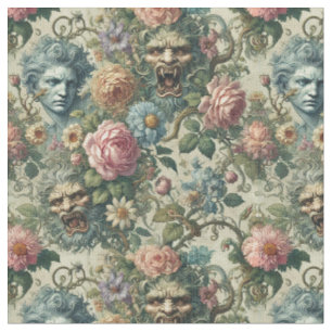Tecido O uso ceruliano - Azulejo clássico vitoriano gótic