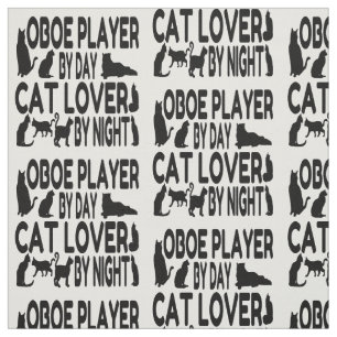 Tecido Oboe Player ama gatos