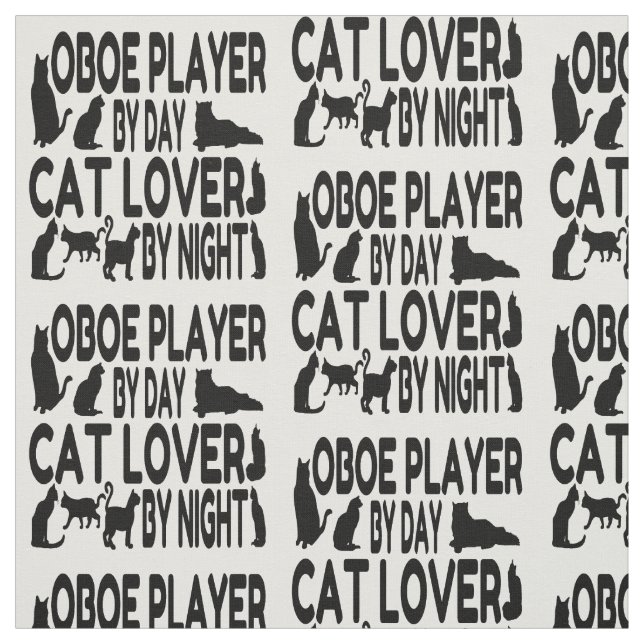 Tecido Oboe Player ama gatos (Modelo)