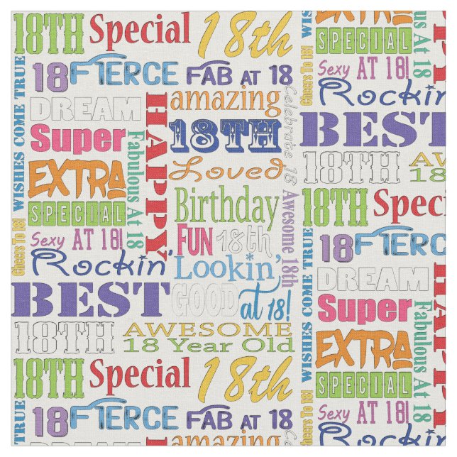 Tecido Ofertas de Festa de aniversário 18ª Únicas e Espec (Detalhe)