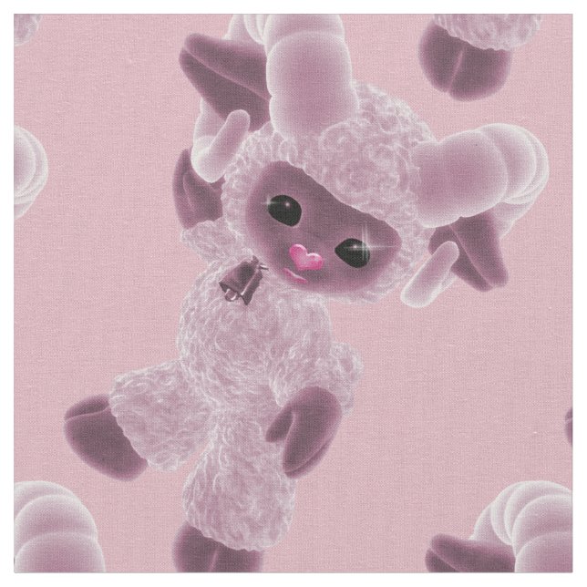 Tecido Olá Bebê Plush Toy Ram Country Rosa (Detalhe)