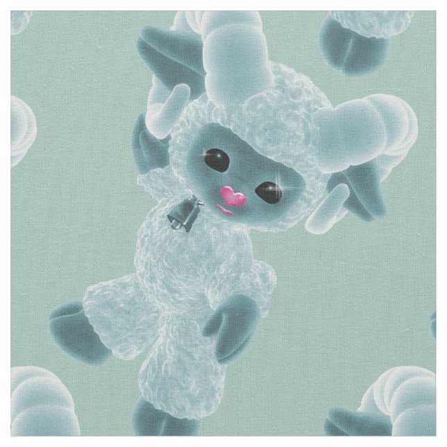 Tecido Olá Bebê Push Toy Ram Country Green (Detalhe)