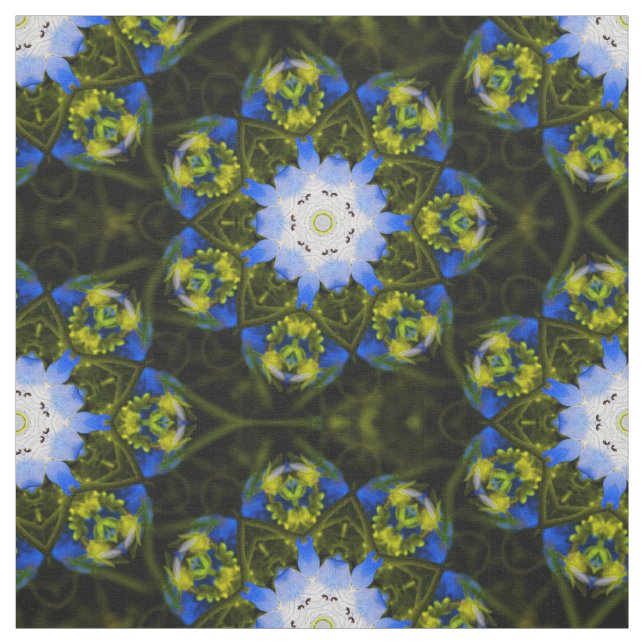 Tecido Olhos Azuis Bebê Caleidoscópicos Flores da Primave (Modelo)