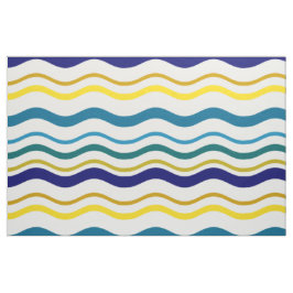 Tecido Ondas Amarelas Azul