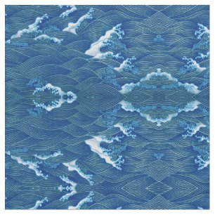 Tecido Ondas azuis