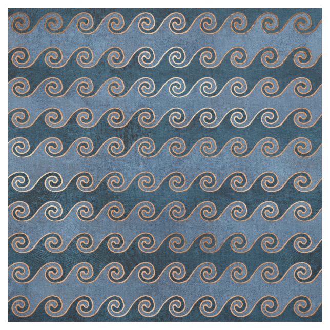 Tecido Ondas de Abstrato em azul (Modelo)