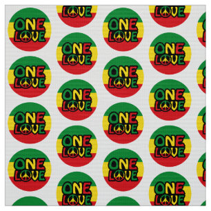 Tecido One Love, Reggae design com cores reggae