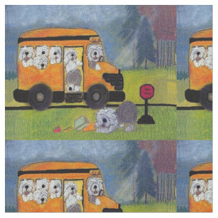 Tecido Ônibus inglês velho de Wigglebottom do Sheepdog