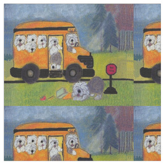 Tecido Ônibus inglês velho de Wigglebottom do Sheepdog