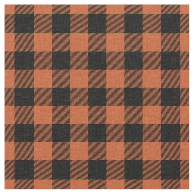 Tecido Orange & Black Gingham Plaid (Detalhe)