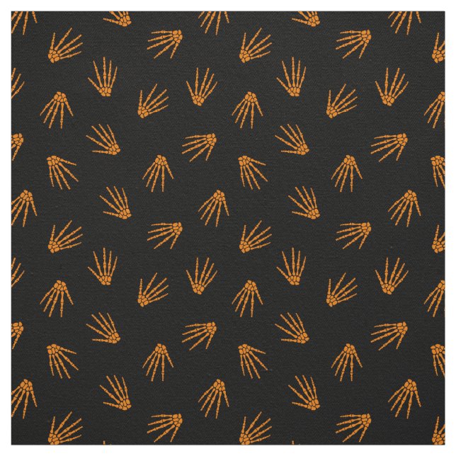Tecido Orange Bones Feliz Halloween Moderno (Modelo)