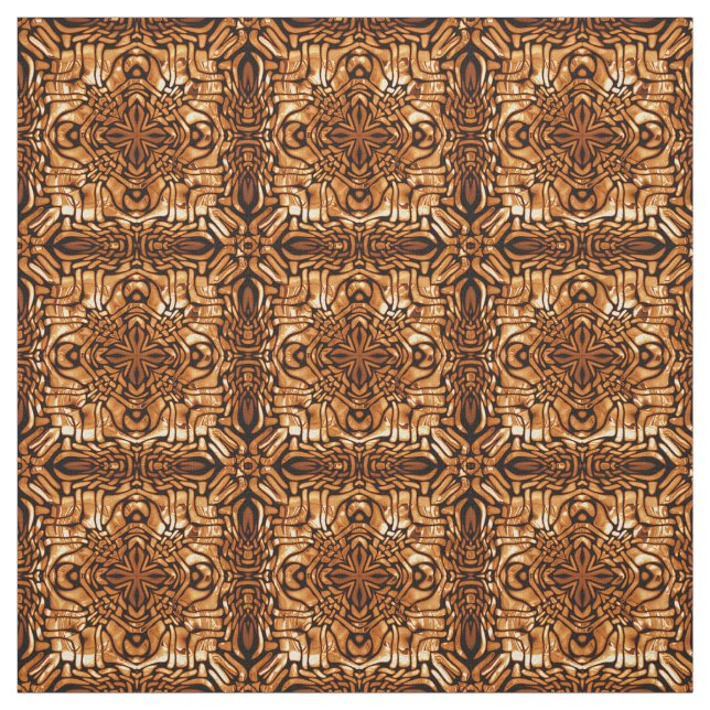 Tecido Orange Brown Bali Batik Style Paisley Pattern (Modelo)
