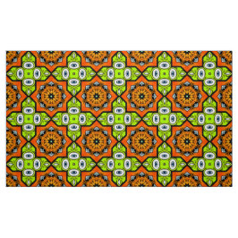 Tecido Orange, green and black geometric pattern