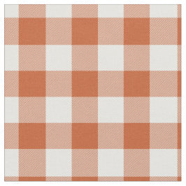 Tecido Orange & White Plaid Gingham