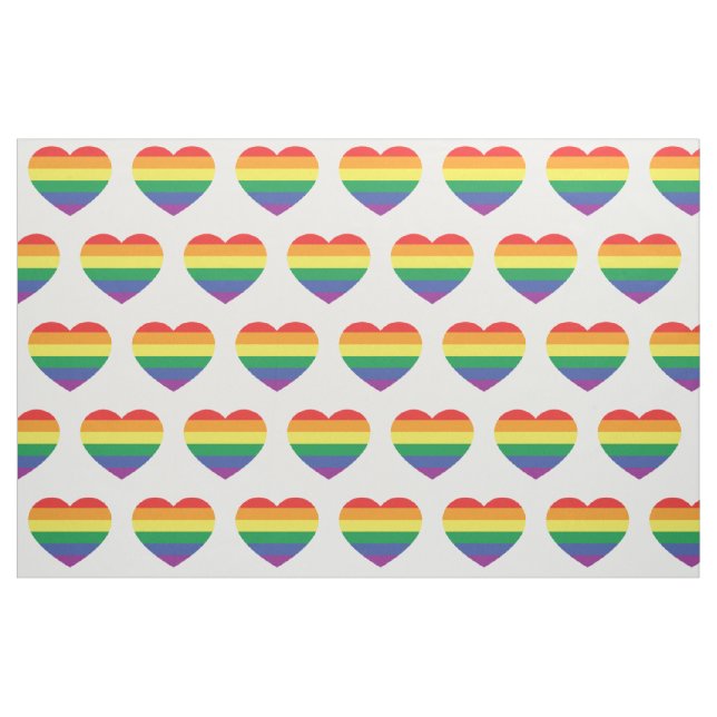 Tecido Orgulho gay Rainbow Flag Love Heart (Fat Quarter)