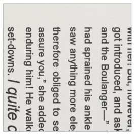 Tecido Orgulho & preconceito, texto Ch.1 de Jane Austin,