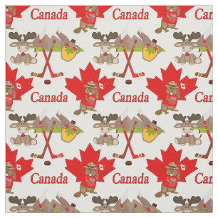 Tecido orgulhosa canadense do castor e dos alces