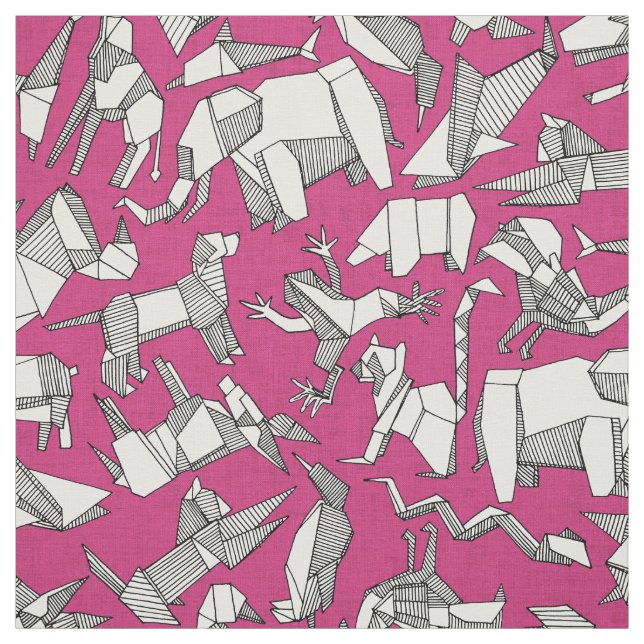 Tecido origami animal distante rosa (Modelo)