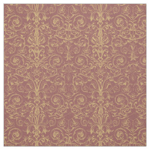 Tecido Ornamentação Dourada do Estilo Medieval