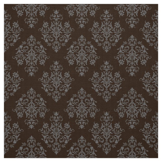 tecido ornamentado Barroco de Cor damasco castanha (Modelo)