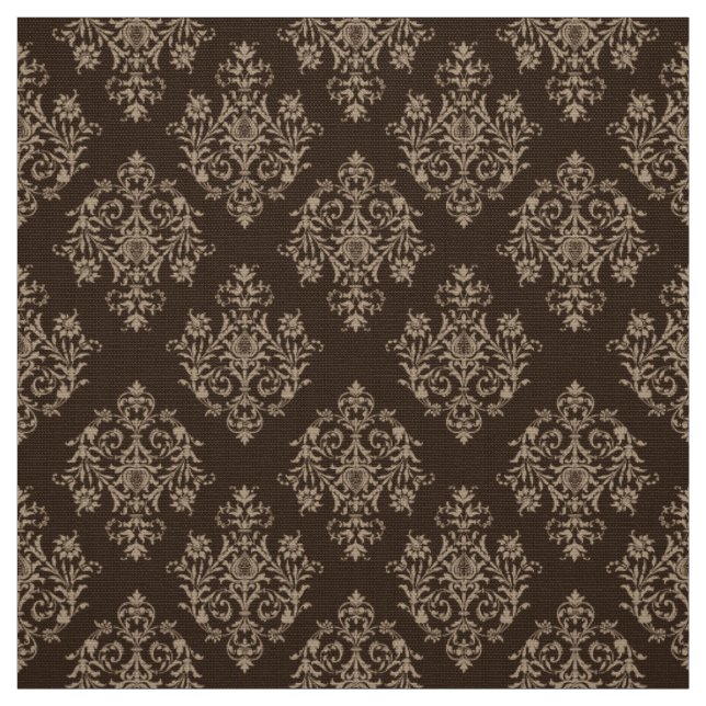tecido ornamentado Barroco de Cor damasco castanha (Modelo)