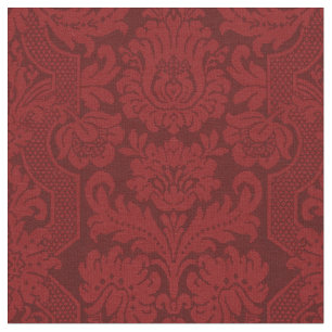 Tecido Ornamentado Elegante - Damasco Vermelho Vitoriano