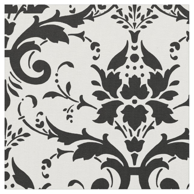 Tecido Ornamentado preto e branco do Design do Damasco (Detalhe)