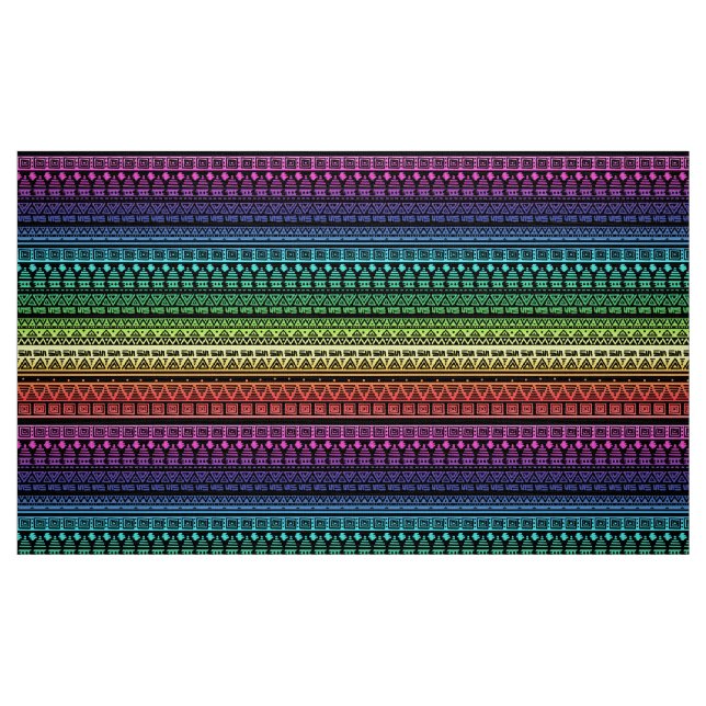 Tecido Ornamento étnico, arco-íris (Fat Quarter)