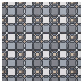 Tecido Ornamento geométrico multicolorido em tons silenci