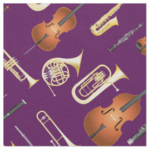 Tecido Orquestra Instrumentos Musical Decor Puro