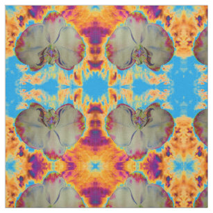 Tecido Orquídea-Fogo, pintura floral abstrato tropical
