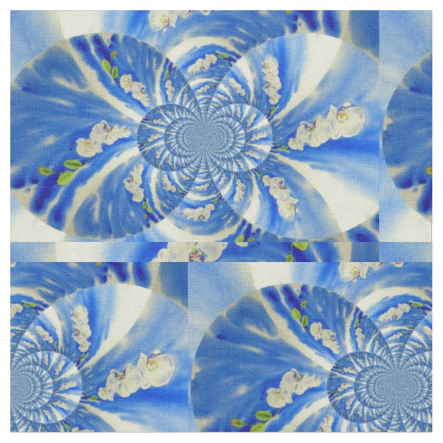 Tecido Orquídea Pintura em Aquarela, Nuvens Mandala (Detalhe)