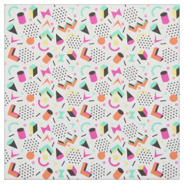 Tecido Os anos 80 corajosos Squiggly geométricos lisos do