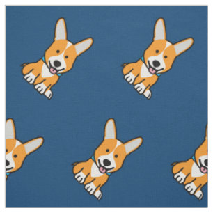 Tecido Os Corgis do Corgi perseguem o Pembroke feliz
