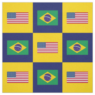 Tecido Os Estados Unidos embandeiram, bandeira de Brasil