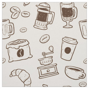 Tecido Os feijões de café de Brown ilustraram o teste