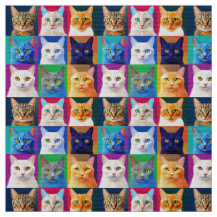 Tecido os gatos arco-íris