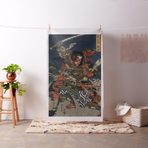 Tecido Os guerreiros Tadanori e Noritsune do samurai